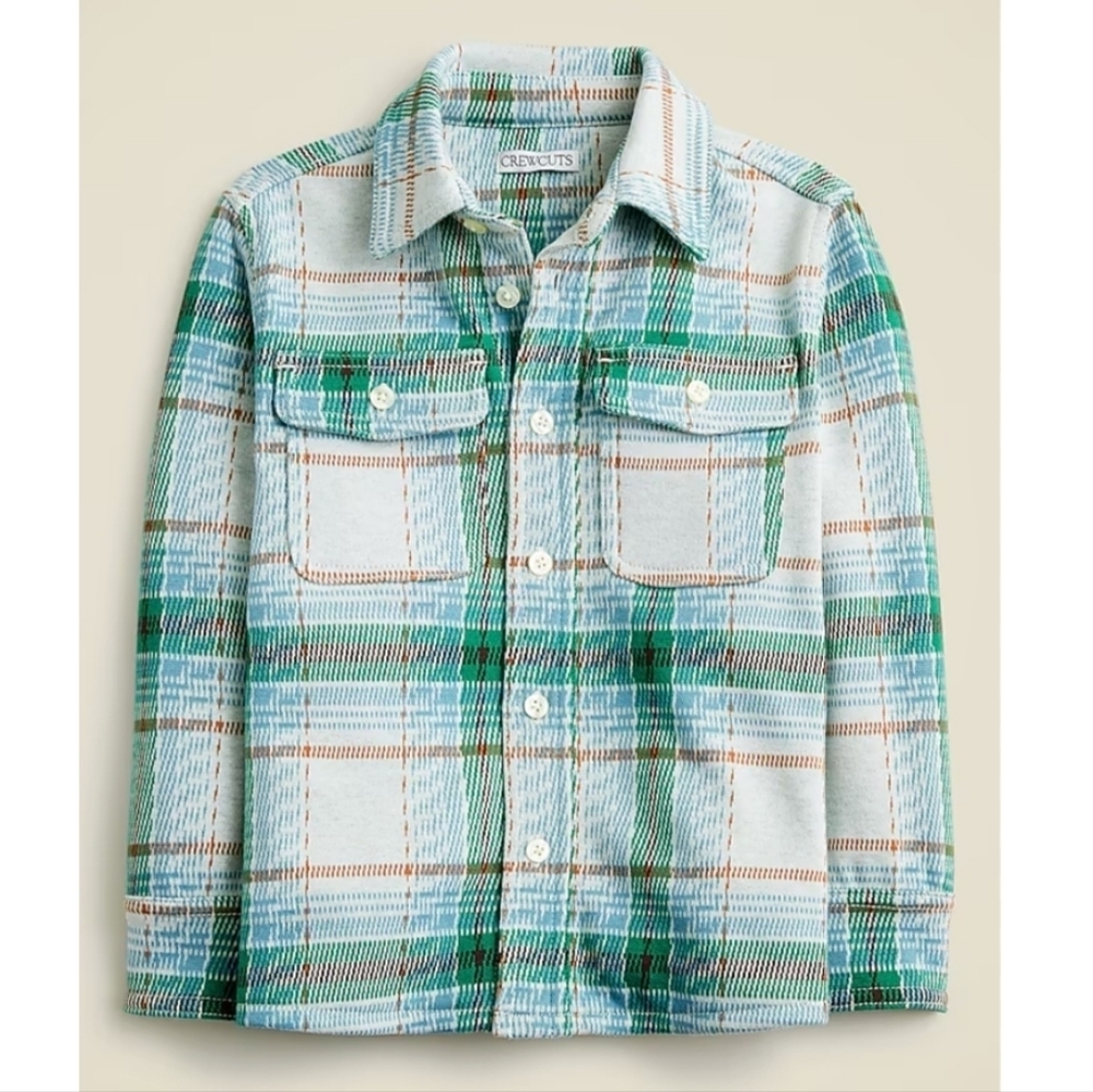 NWT CREWCUTS Long sleeve Sea Board plaid shirt size 6 kids - Picture 1 of 6